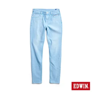 【EDWIN】女裝 JERSEY EJ2冰河玉錐形長褲(漂淺藍)