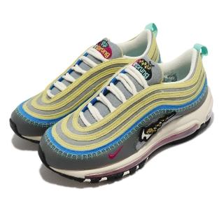 【NIKE 耐吉】休閒鞋 Air Max 97 SE GS 童鞋 大童 女鞋 灰黃 子彈 刺繡 復古 氣墊(DN4381-001)