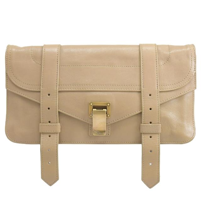 【Proenza Schouler】PS1 POCHETTE LUX 經典山羊皮手拿包晚宴包(米)