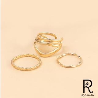 【RJ New York】光彩奪目炫色金繽開口彈性戒指多件組(5色可選)