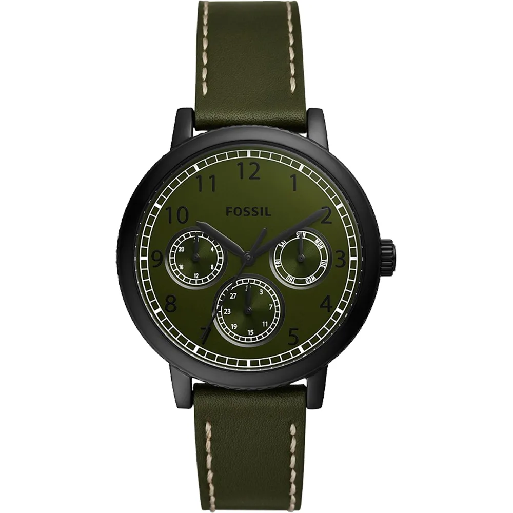 【FOSSIL】Airlift 日曆手錶-墨綠/42mm 畢業禮物(BQ2634)