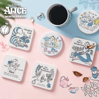 【收納王妃】Disney 迪士尼 愛麗絲 硬式珪藻土 杯墊 吸水 瀝水 2入/組(尺寸:10x10x0.9cm)