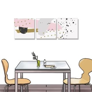 【24mama 掛畫】三聯式 油畫布 裝飾 藝術 時尚 抽象 無框畫-30x30cm(現代塗鴉)