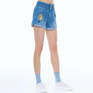 【BLUE WAY】女款 雲朵丹寧-音符娃娃 高腰 鬆緊 短褲-ETBOITE箱子