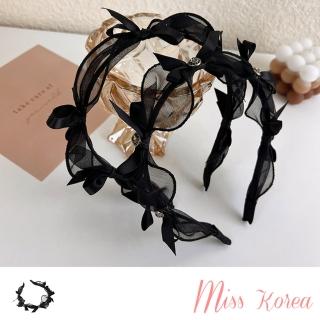 【MISS KOREA】網紗髮箍 蕾絲髮箍 蝴蝶結髮箍/公主氣質網紗蕾絲蝴蝶結造型髮箍 髮圈(2款任選)