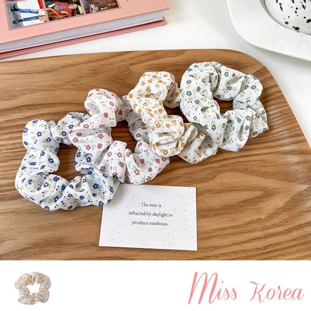 【MISA】花朵髮圈/可愛經典甜美小花朵布藝大腸圈 髮圈(4色任選)