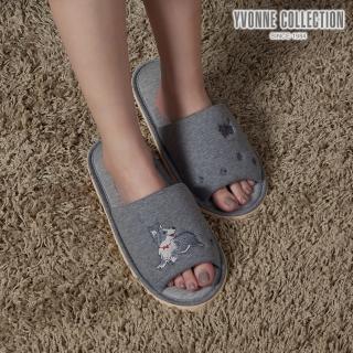 【YVONNE 以旺傢飾】柯基開口室內拖鞋(岩石灰)