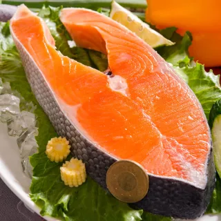 【鮮綠生活】帝王級特厚智利鮭魚切片(380g±10%/片包冰率15% 共8片 -凍)