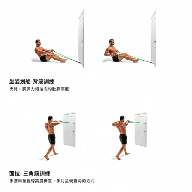 【Erugam 欸嚕嘎姆】TRX懸吊健身拉繩（附門檔）超強綠(阻力圈 健身拉力帶 彈力帶)