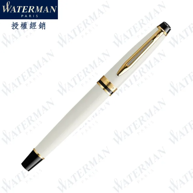 【WATERMAN】新權威系列 象牙白金夾 18K金 F尖 鋼筆 法國製造(EXPERT)
