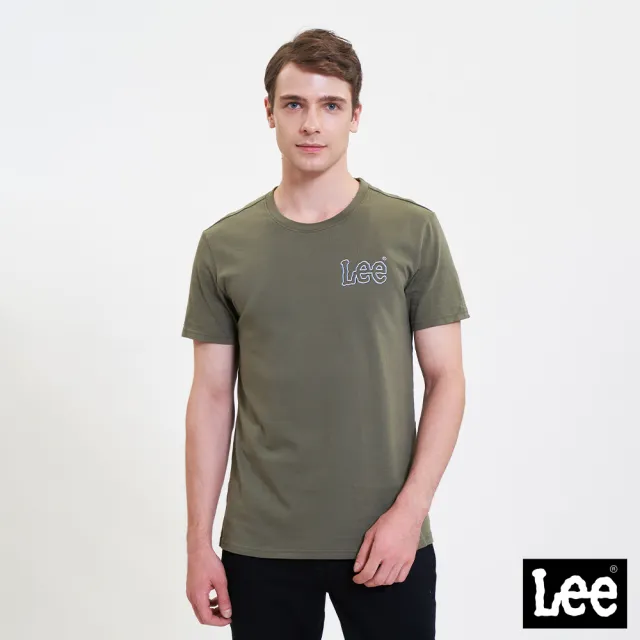 【Lee 官方旗艦】男裝 短袖T恤 / 雙色線條套印 鏤空小LOGO 共四色 標準版型(LL220227)