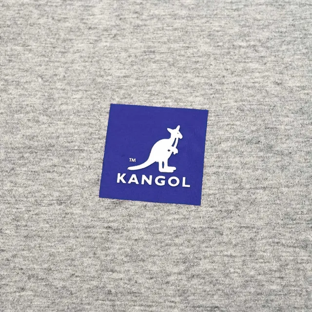 【KANGOL】短袖 短T 灰 方格袋鼠背大橫向LOGO 袋鼠 棉 男(6225100510)