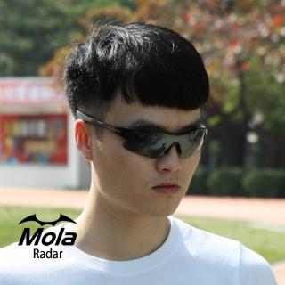 【Mola Sports】摩拉 運動太陽眼鏡 墨鏡 男女 UV400 黑框 茶片 小臉 安全防護鏡片 Radar-blb