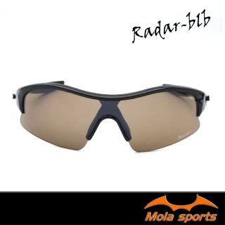 【MOLA】運動太陽眼鏡 墨鏡 男女 UV400 防紫外線 黑框 茶片 安全防護鏡片 Radar-blg Mola摩拉