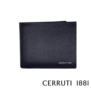 【Cerruti 1881】義大利原裝進口 頂級小牛皮12卡短夾皮夾 CEPU05400M(黑色 送禮盒提袋)