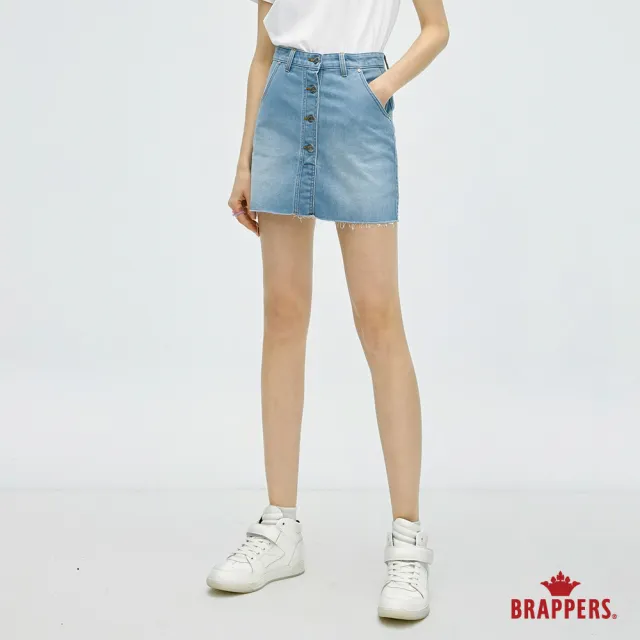 【BRAPPERS】女款 冰膚美丹寧系列-冰膚美微彈短褲裙(淺藍)