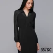 【SST&C 出清２折】黑色雪紡襯衫式洋裝8561811012