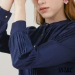 【SST&C 出清３５折】深藍色開襟打褶雪紡洋裝8561912005