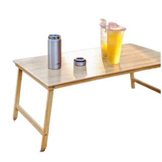 【May Shop】原木色加長摺疊木桌 電腦桌 露營桌(不含收納袋)