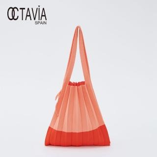 【OCTAVIA 8】優雅摺線 針織摺一摺小拎包(粉桔)