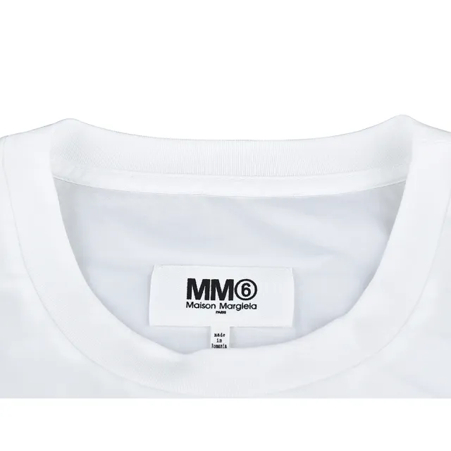 【MM6 MAISON MARGIELA】MM6 Maison Margiela黑字字母LOGO棉質短袖T恤(女款/白)