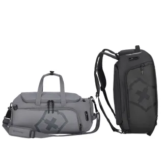 【VICTORINOX 瑞士維氏】Vx Touring 2.0 三用抗菌中型旅行袋(淺灰/黑色)