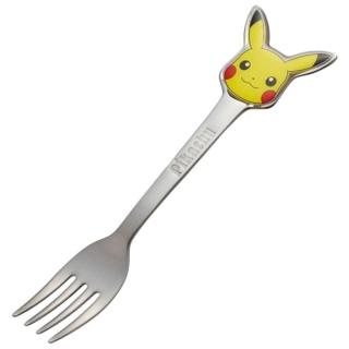 【小禮堂】寶可夢 皮卡丘 兒童造型不鏽鋼叉子 14cm 《銀大頭款》(平輸品)