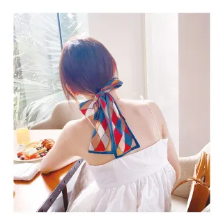 【NANA】娜娜 復古浪漫菱格絲金髮帶絲巾 HBH16(髮帶絲巾)