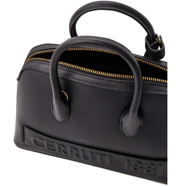 【Cerruti 1881】義大利原裝進口 頂級小牛皮手提包 CEBA04263M(黑色)