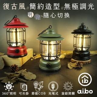 【aibo】USB充電式 360°照明 復古LED露營燈(長效續航)