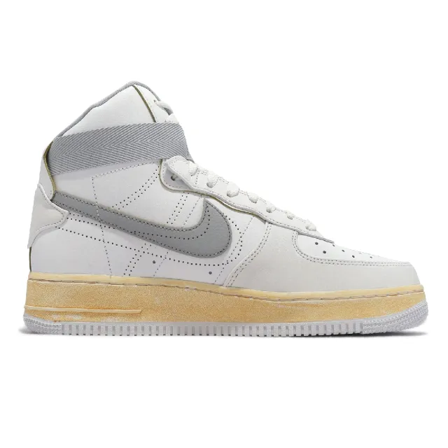 NIKE 耐吉 休閒鞋 Air Force 1 High 07 PRM 男女鞋 白 灰 仿舊中底 Fontanka(DV4245-101)