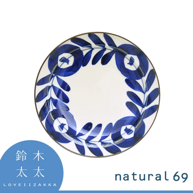 Natural69 波佐見燒 焦吳須6吋圓盤-樹葉(鈴木太太公司貨)