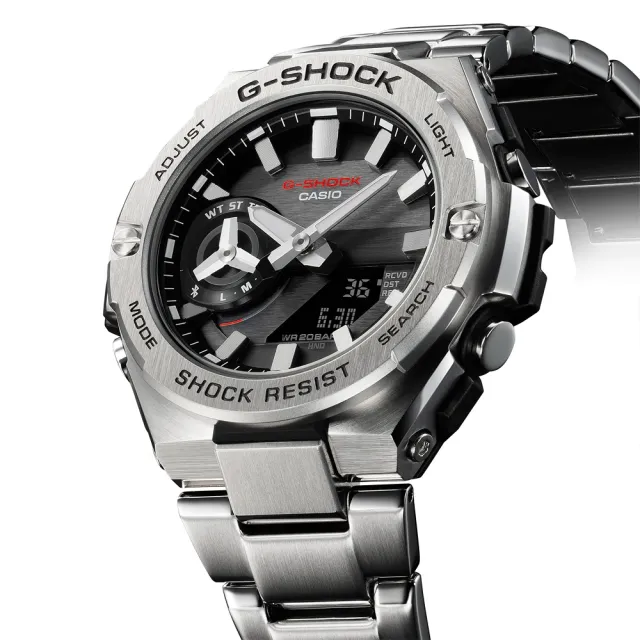 CASIO 卡西歐】G-SHOCK 太陽能碳核心防護藍牙雙顯手錶(GST-B500D-1A