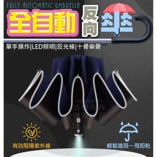 【Nick Shop】LED亮光反向自動傘(反光傘/晴雨傘/十骨傘/LED照明)