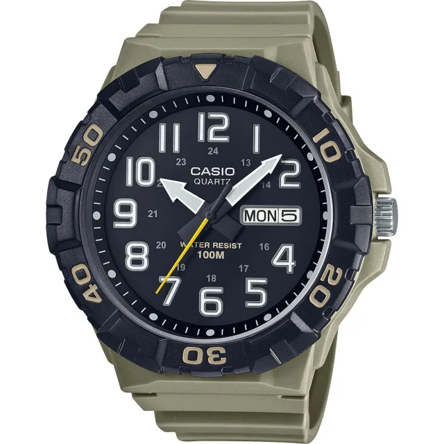【CASIO 卡西歐】學生錶 Outdoor 潛水風運動手錶-卡其 考試手錶 畢業禮物(MRW-210H-5A)