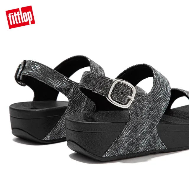 【FitFlop】LULU GLITZ BACK-STRAP SANDALS金屬亮粉造型後帶涼鞋-女(靚黑色)