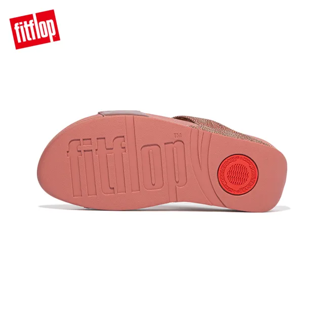 【FitFlop】LULU GLITZ SLIDES金屬亮粉造型雙帶涼鞋-女(玫瑰色)