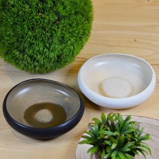 【YU Living 信歐傢居】北歐風窯變釉陶瓷碗 餐碗 330ml(2色/亞光黑色/亞光白色)