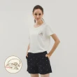 【Hang Ten】女裝-純棉玉山山岳印花短袖T恤(米白)