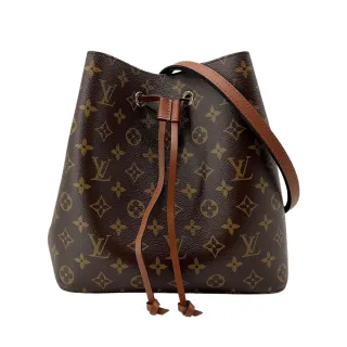 【Louis Vuitton 路易威登】Neonoe Monogram印花束口斜背/肩背水桶包(M44887-咖)