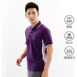 【遊遍天下】MIT台灣製男款抗UV防曬涼感吸濕排汗機能POLO衫 紫(XL-3L)