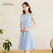 【Jessica Red】氣質清新造型收腰無袖洋裝（藍）82317E