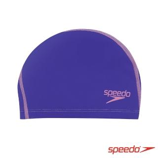 【SPEEDO】兒童合成泳帽 Pace Long Hair(粉紫)