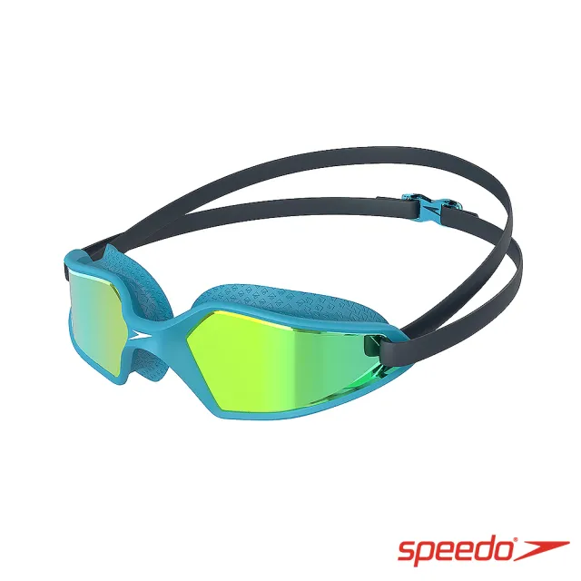 【SPEEDO】兒童運動泳鏡 Hydropulse Mirror(藍/金黃)