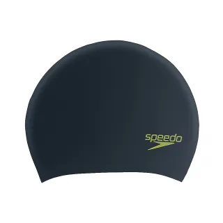 【SPEEDO】兒童矽膠泳帽 Long Hair(黑)