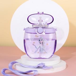 【Disney 迪士尼】進口TRITAN材質 兒童吸管水壺 附背帶 550ml(冰雪奇緣 米奇 米妮 跳跳虎 平輸品)