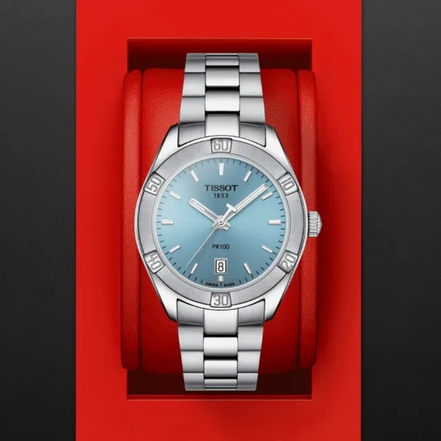 【TISSOT 天梭 官方授權】PR100系列 時尚運動風腕錶 / 36mm 母親節 禮物(T1019101135100)