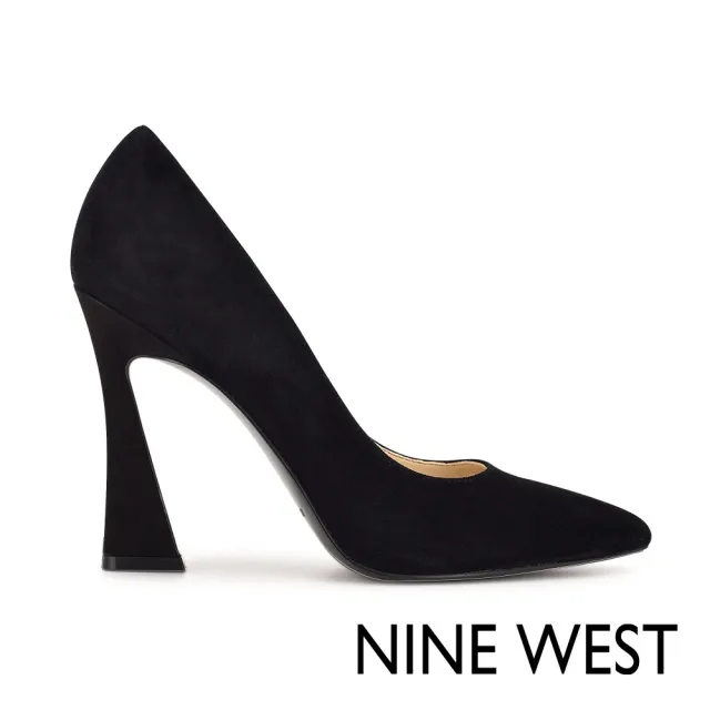 【NINE WEST】TRENDZ麂皮尖頭高跟鞋-黑色