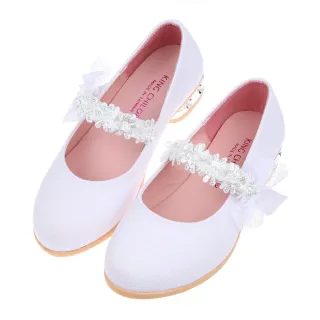 【布布童鞋】小花童系列銀白蕾絲小花公主鞋(T2H266M)