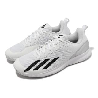 【adidas 愛迪達】網球鞋 Courtflash Speed 男鞋 白 黑 穩定 支撐 運動鞋 愛迪達(IG9538)